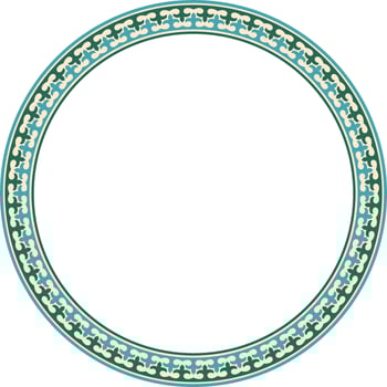 colored round Kazakh national ornament. Ethnic pattern of the peoples of the Great Steppe, Mongols, Kyrgyz, Kalmyks vector