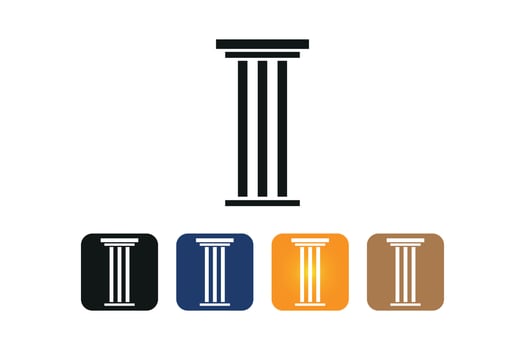 Minimalist Column Logo Icon for Law Firms, Architecture, and Corporate Branding vector