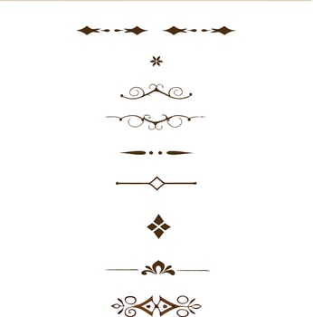 Decorative Divider Set in a Dark Brown Tone vector