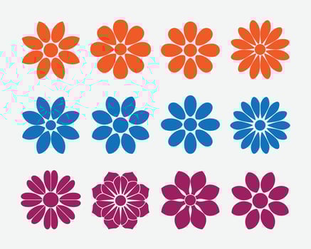 Flower Icon Collection. Floral Icons Set. Flower Symbols Set. Elegant Flower Icon Collection. vector