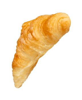 Cream or golden croissant isolated with clipping path in file format png