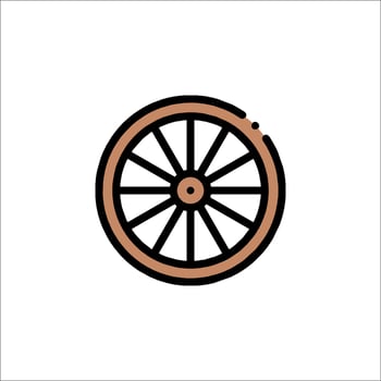 A wagon wheel icon in a flat style vector