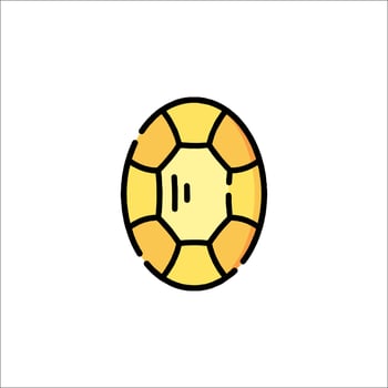 A turtle shell icon in a flat style vector