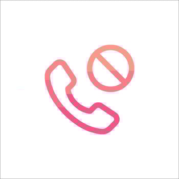 A phone icon with a phone and a no call sign vector