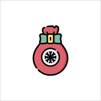 Christmas bag icon illustration vector