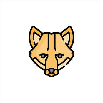 Fox head icon in line style vector