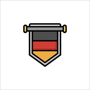 A german flag with a sword and shield icon vector