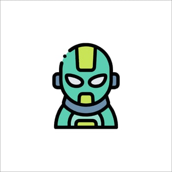 A cartoon character in a green and yellow suit vector