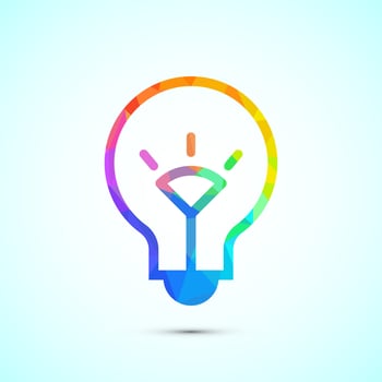 Electric light bulb icon design, Creative idea icon, low poly style vector