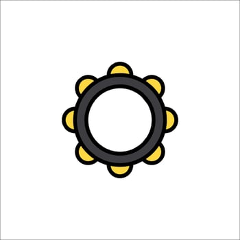 A black and yellow gear icon on a white background vector