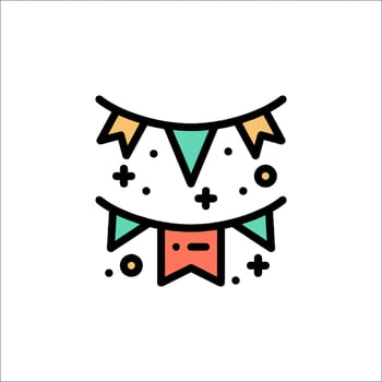 A colorful banner with a smiley face on it vector