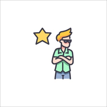 A man with a star on his forehead vector