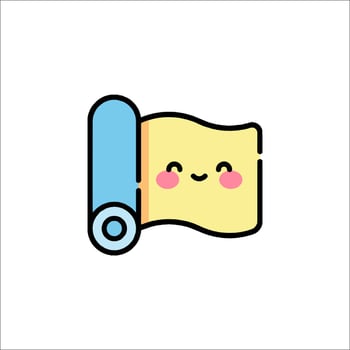 A cartoon roll of toilet paper with a smiley face vector