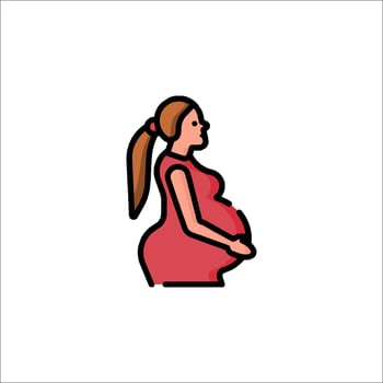 Pregnant woman icon in flat style vector