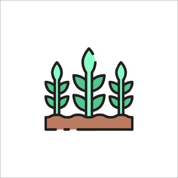 A plant growing in the ground icon vector
