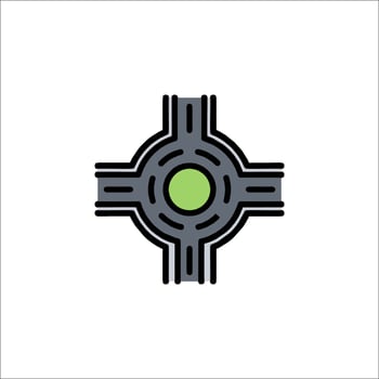 A green cross with a circle in the middle vector