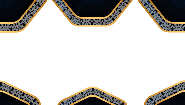 Luxury golden islamic wedding invitation ornament pattern border background banner for ramadan milad un nabi black png