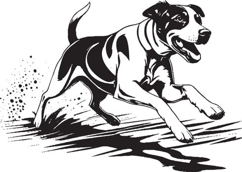 A dog running in the rain vector