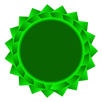 Green circle design with islamic pattern award badge aniversiry design png