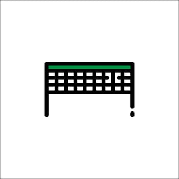 A green and black tennis net icon on a white background vector
