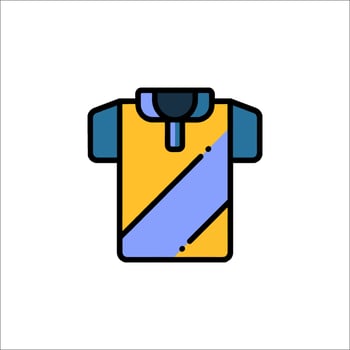 A shirt with a blue and yellow stripe vector