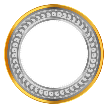 Award badge with Luxury golden or gold circle frame border design with dots transparent backgroun png