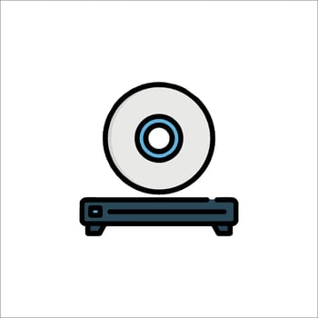 A dvd player on top of a stand vector