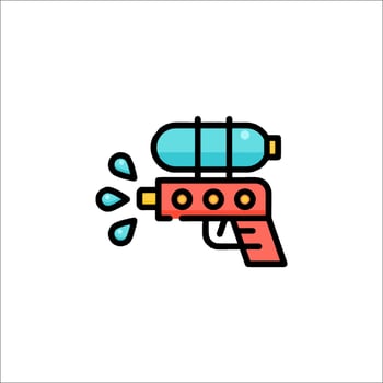 A cartoon gun with a water gun on it vector