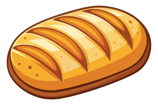 Delicious loaf of bread illustration for food design. vector