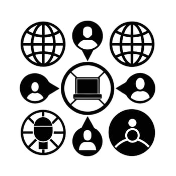internet icon set vector
