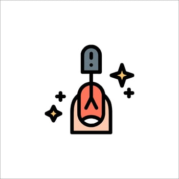 A nail polish brush icon with a star on it vector
