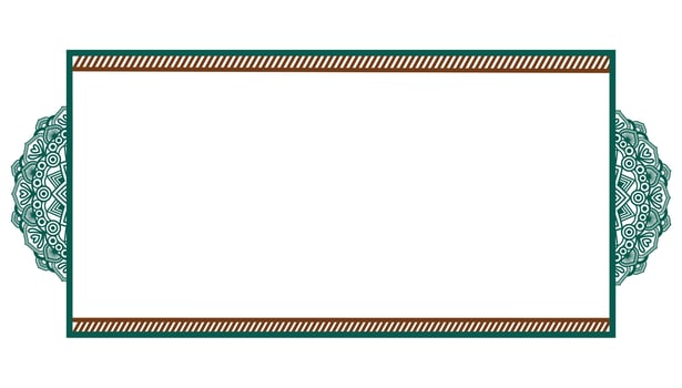 Luxury squire with golden rectangle certificate border pattern line photo frame islamic wedding invitation background vector