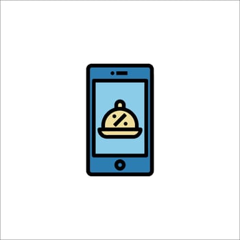 A smartphone with a food container on it vector