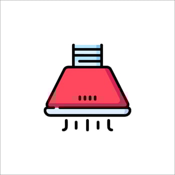 A red light bulb with a handle on it vector