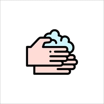Hand washing icon with a cloud on it vector