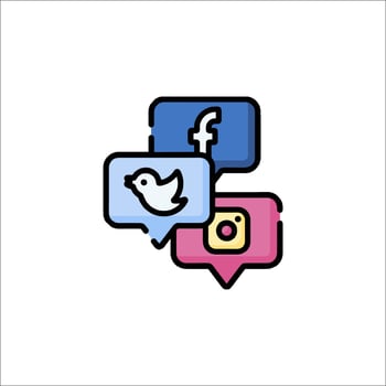 Social media icons illustration vector