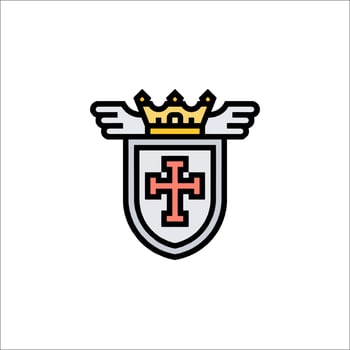 A shield with a crown on it vector