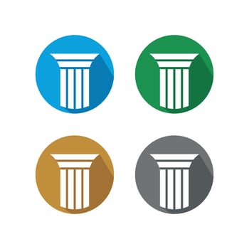 Set Circle Pillar Logo for Lawyer Firm Illustration Design. EPS 10. vector