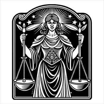 Tarot Justice Card vector