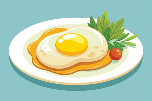 Delicious Fried Egg Dish Illustration in Adobe Illustrator vector