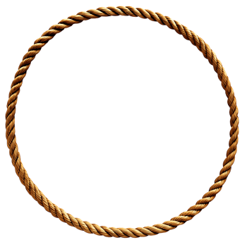 Golden Rope Circle Frame on Black Background A Decorative Element for Design Projects png