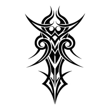 Sharp Tribal Tattoo Motif Unique Abstract Ink Design vector