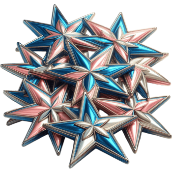 Metallic Geometric Star png
