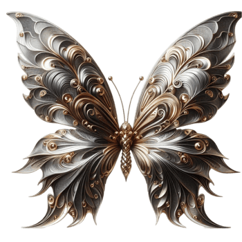 Ornate Golden Butterfly png