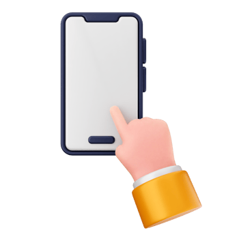 A hand holding a smartphone with a white screen png