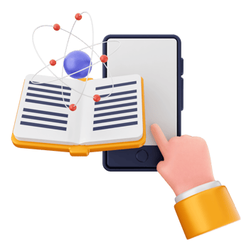 Science book and phone icon png