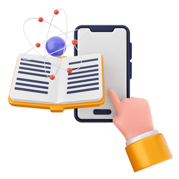 Science book and phone icon png