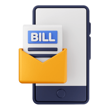 Bill payment app on smartphone png