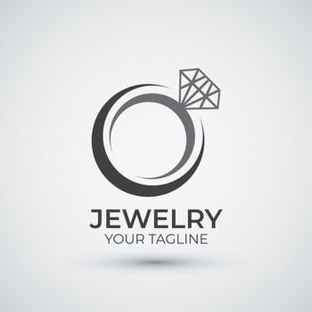 Luxury jewelry ring abstract logo template design vector