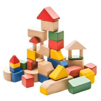 3D playful construction blocks with unique angles png